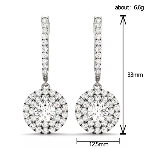 Chic Wedding Inlayed Diamonds Earrings - Picture 3 of 3